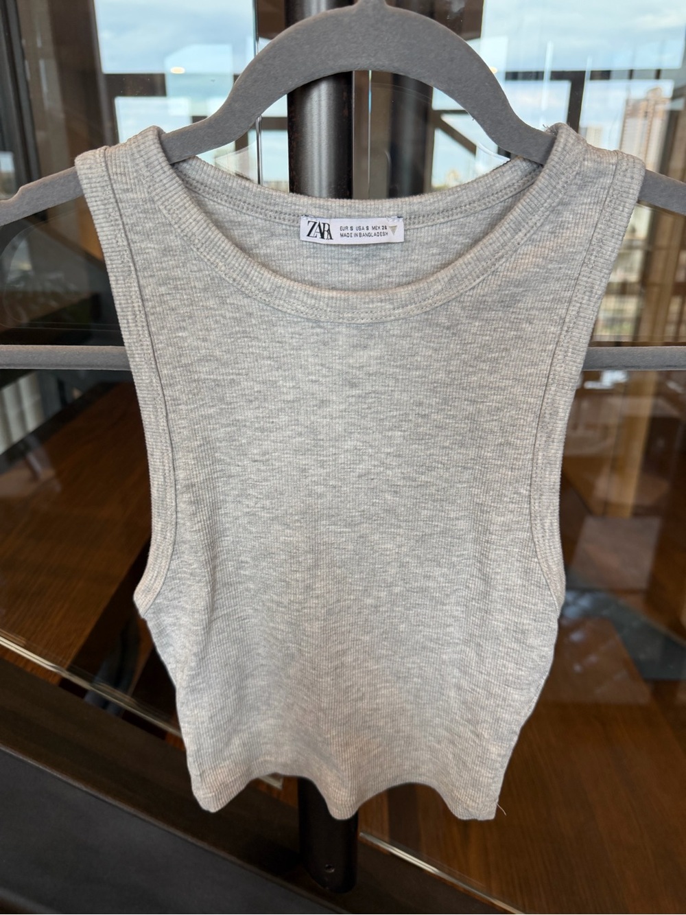Zara Light Gray Ribbed Tank - Picture 2 of 5
